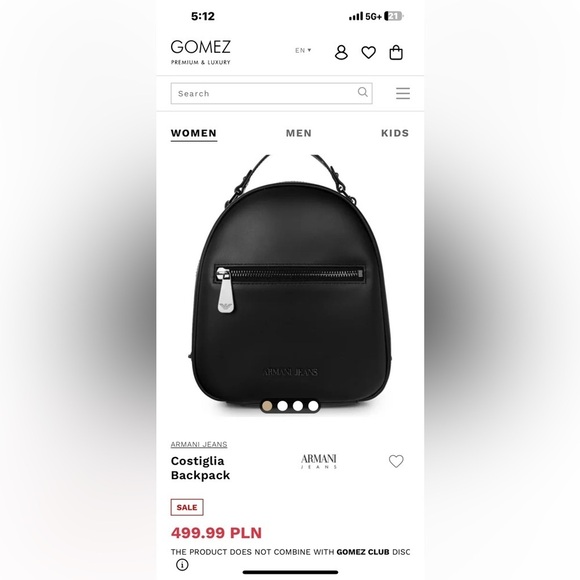 Armani Jeans Costiglia Backpack Black Leather main image 13